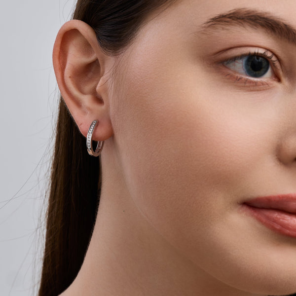 Gilded 1/4 Carat Lab-Grown Diamond Channel-Set Oval Hoops
