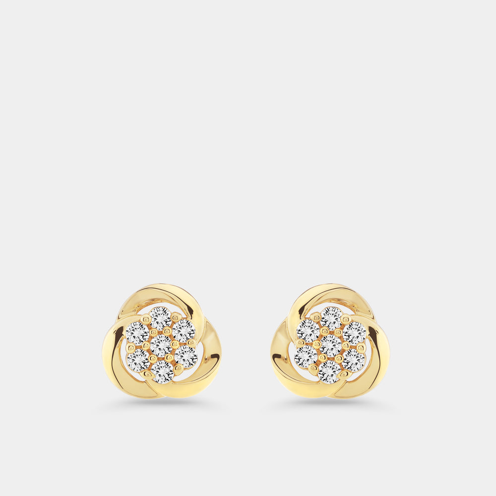 Gilded 1/2 Carat Lab-Grown Diamond Round-Shaped Two-Piece Earring and Pendant Set