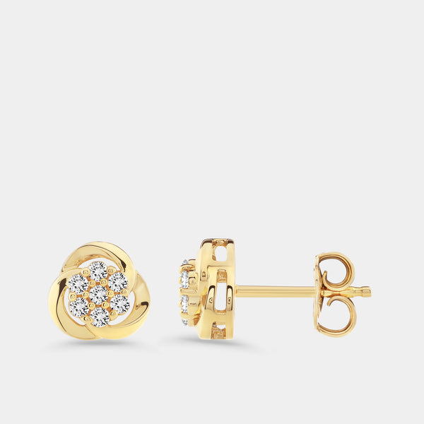 Gilded 1/2 Carat Lab-Grown Diamond Round-Shaped Two-Piece Earring and Pendant Set