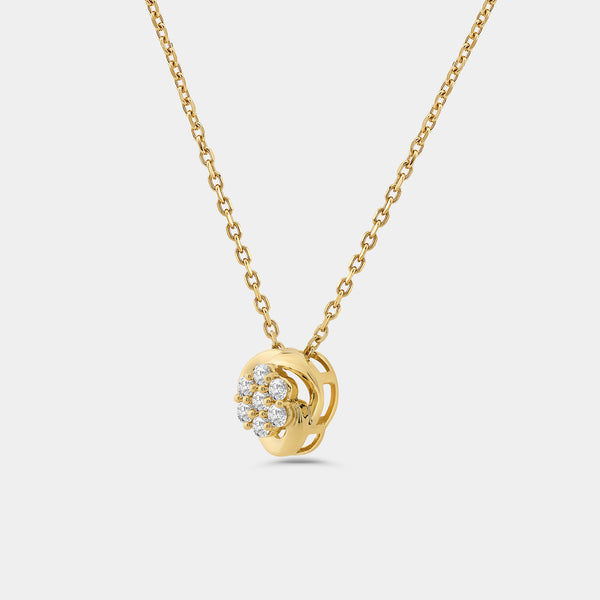 Gilded 1/2 Carat Lab-Grown Diamond Round-Shaped Two-Piece Earring and Pendant Set