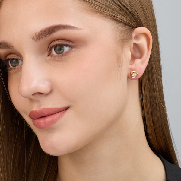 Gilded 1/2 Carat Lab-Grown Diamond Round-Shaped Two-Piece Earring and Pendant Set