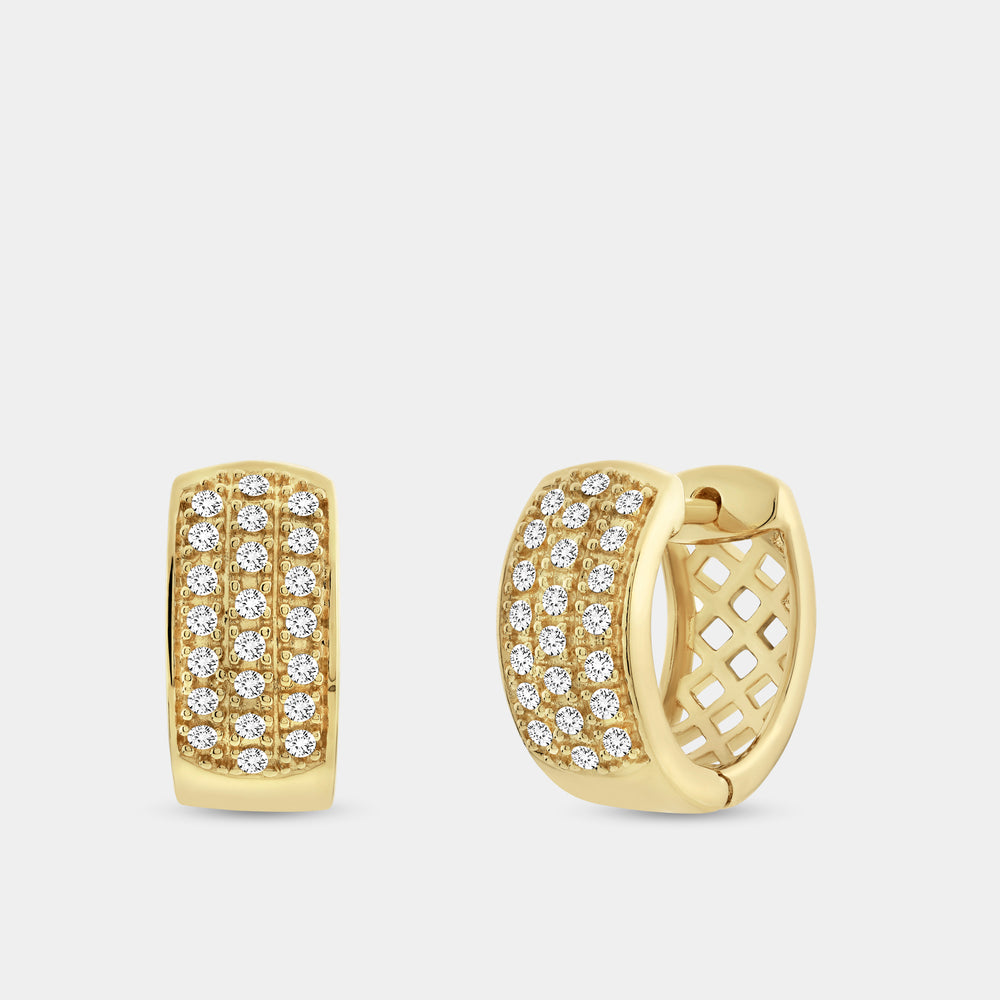 Gilded 1/4 Carat Lab-Grown Diamond Pavé Huggie Hoops