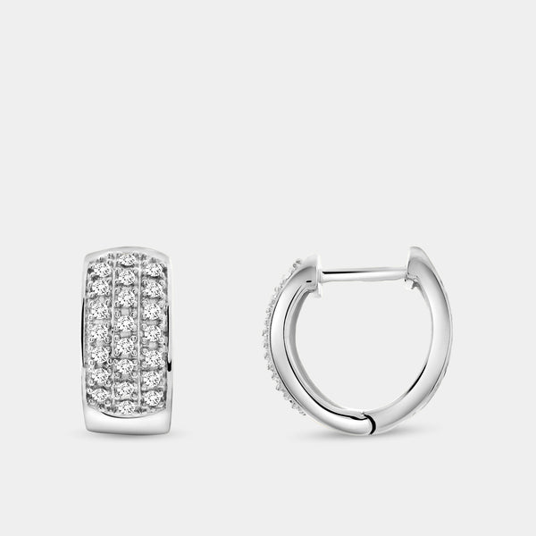 Gilded 1/4 Carat Lab-Grown Diamond Pavé Huggie Hoops