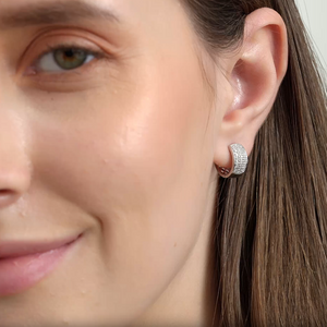 Gilded 1/4 Carat Lab-Grown Diamond Pavé Huggie Hoops