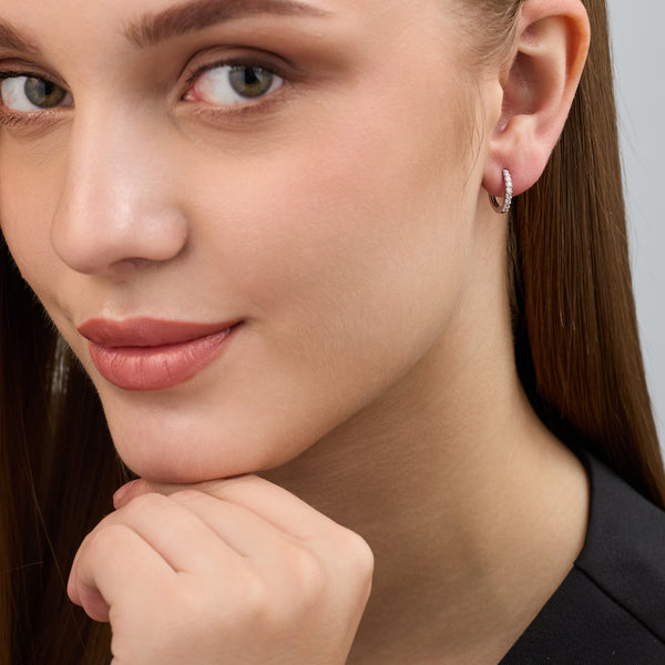 Gilded 1/5 Carat Lab-Grown Diamond Round-Shaped Prong-Set Huggie Hoops