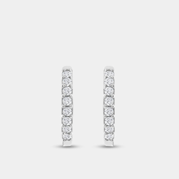 Gilded 1/5 Carat Lab-Grown Diamond Round-Shaped Prong-Set Huggie Hoops