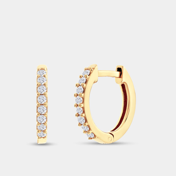 Gilded 1/5 Carat Lab-Grown Diamond Round-Shaped Prong-Set Huggie Hoops
