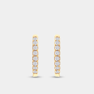 Gilded 1/5 Carat Lab-Grown Diamond Round-Shaped Prong-Set Huggie Hoops
