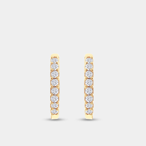 Gilded 1/5 Carat Lab-Grown Diamond Round-Shaped Prong-Set Huggie Hoops