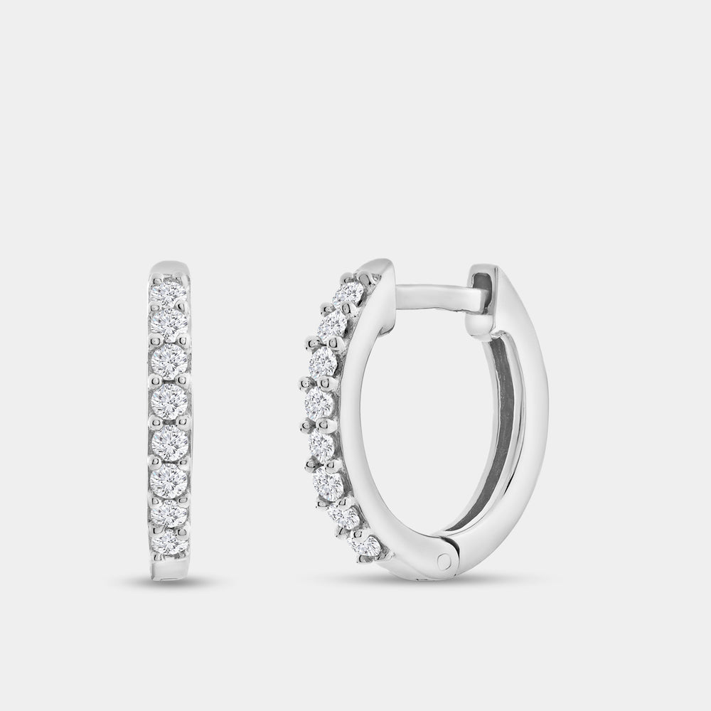 Gilded 1/5 Carat Lab-Grown Diamond Round-Shaped Prong-Set Huggie Hoops