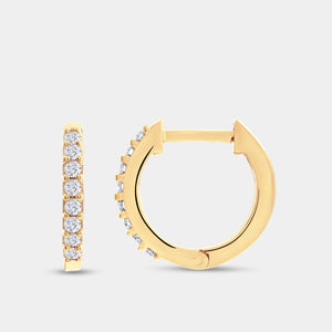 Gilded 1/5 Carat Lab-Grown Diamond Round-Shaped Prong-Set Huggie Hoops