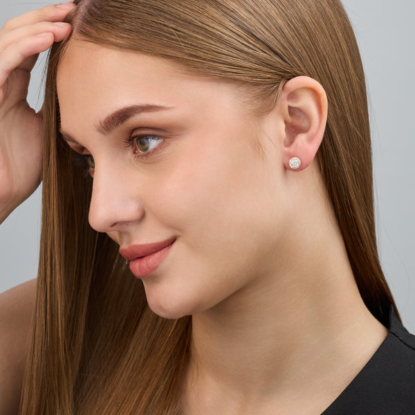 Gilded 1 Carat Lab-Grown Diamond Round-Shaped Solitaire Studs Plus with a Delicate Halo