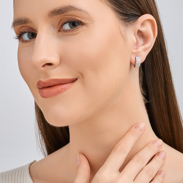 Gilded 3/4 Carat Lab-Grown Diamond Pavé Hoops