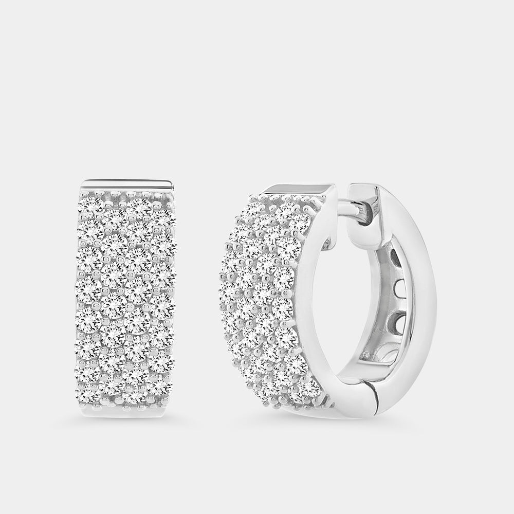 Gilded 3/4 Carat Lab-Grown Diamond Pavé Hoops