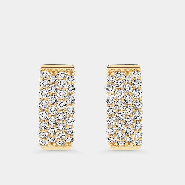 Gilded 3/4 Carat Lab-Grown Diamond Pavé Hoops