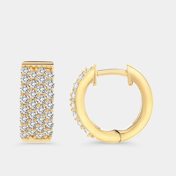 Gilded 3/4 Carat Lab-Grown Diamond Pavé Hoops