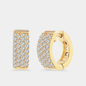 Gilded 3/4 Carat Lab-Grown Diamond Pavé Hoops