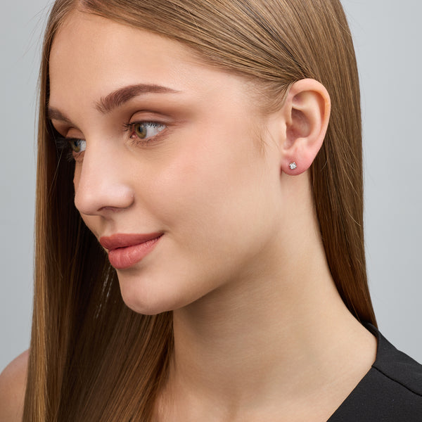 Gilded 1/8 Carat Lab-Grown Diamond Classic Solitaire Studs Set in an Illusion Plate