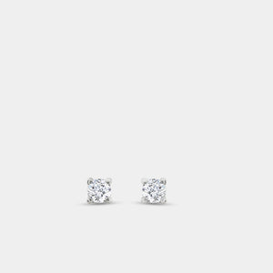 Gilded 1/10 Carat Lab-Grown Diamond Round-Shaped Classic Solitaire Studs