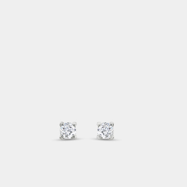 1/10 Carat Lab-Grown Diamond Round-Shaped Classic Solitaire Studs — GILDED New York