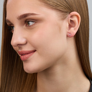 Gilded 1/10 Carat Lab-Grown Diamond Round-Shaped Classic Solitaire Studs
