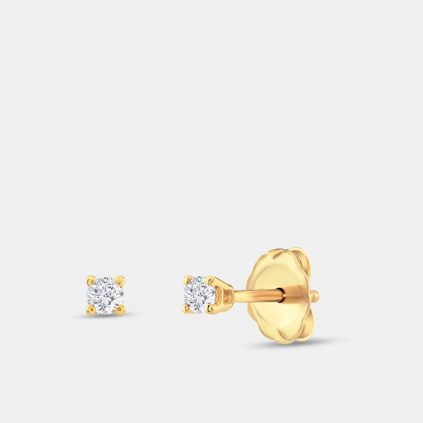 1/10 Carat Lab-Grown Diamond Round-Shaped Classic Solitaire Studs — GILDED New York