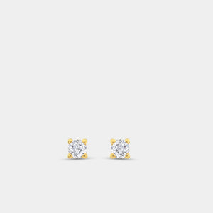 Gilded 1/10 Carat Lab-Grown Diamond Round-Shaped Classic Solitaire Studs