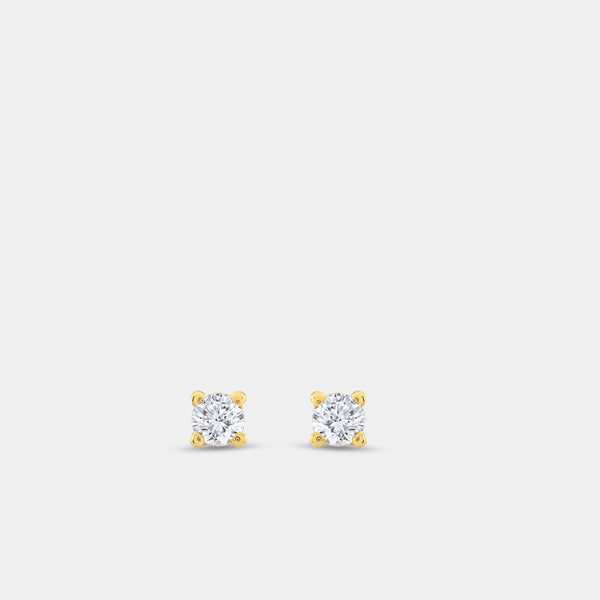 1/10 Carat Lab-Grown Diamond Round-Shaped Classic Solitaire Studs — GILDED New York