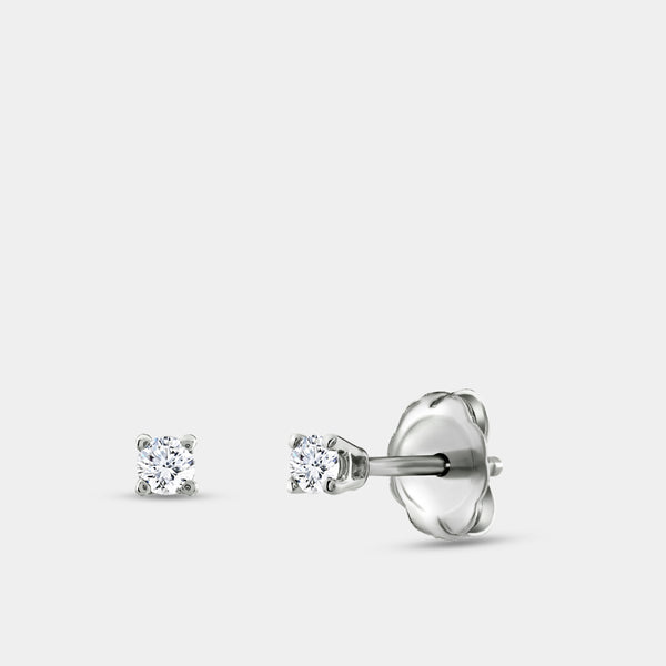 1/10 Carat Lab-Grown Diamond Round-Shaped Classic Solitaire Studs — GILDED New York