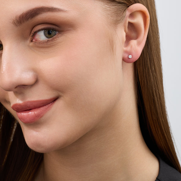 1/4 Carat Lab-Grown Diamond Round-Shaped Classic Solitaire Studs — GILDED New York