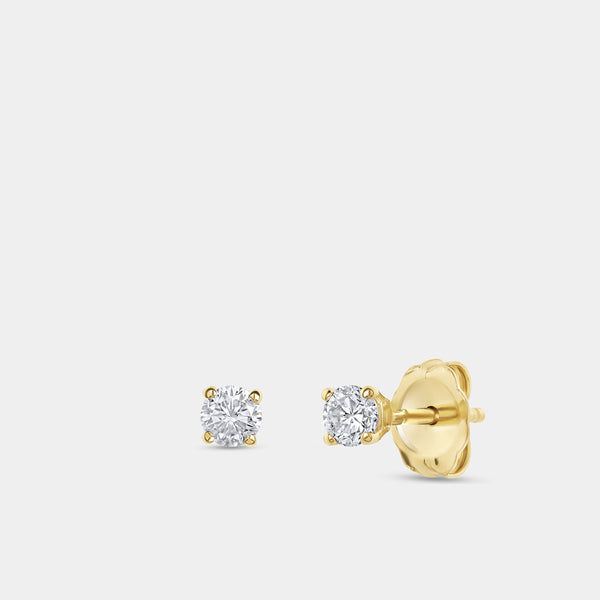 1/4 Carat Lab-Grown Diamond Round-Shaped Classic Solitaire Studs — GILDED New York