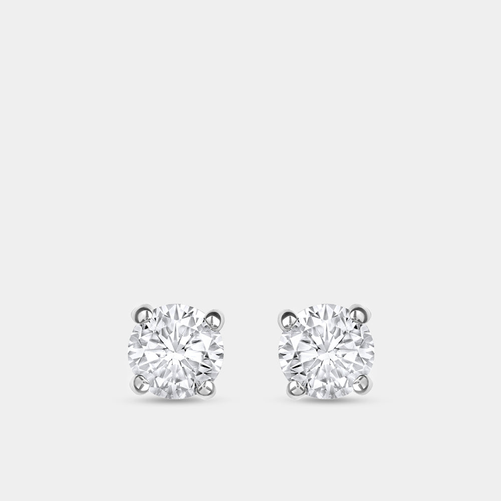 Gilded 1/4 Carat Lab-Grown Diamond Round-Shaped Classic Solitaire Studs