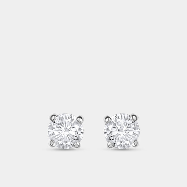 1/4 Carat Lab-Grown Diamond Round-Shaped Classic Solitaire Studs — GILDED New York