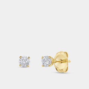Gilded 1/4 Carat Lab-Grown Diamond Round-Shaped Classic Solitaire Studs