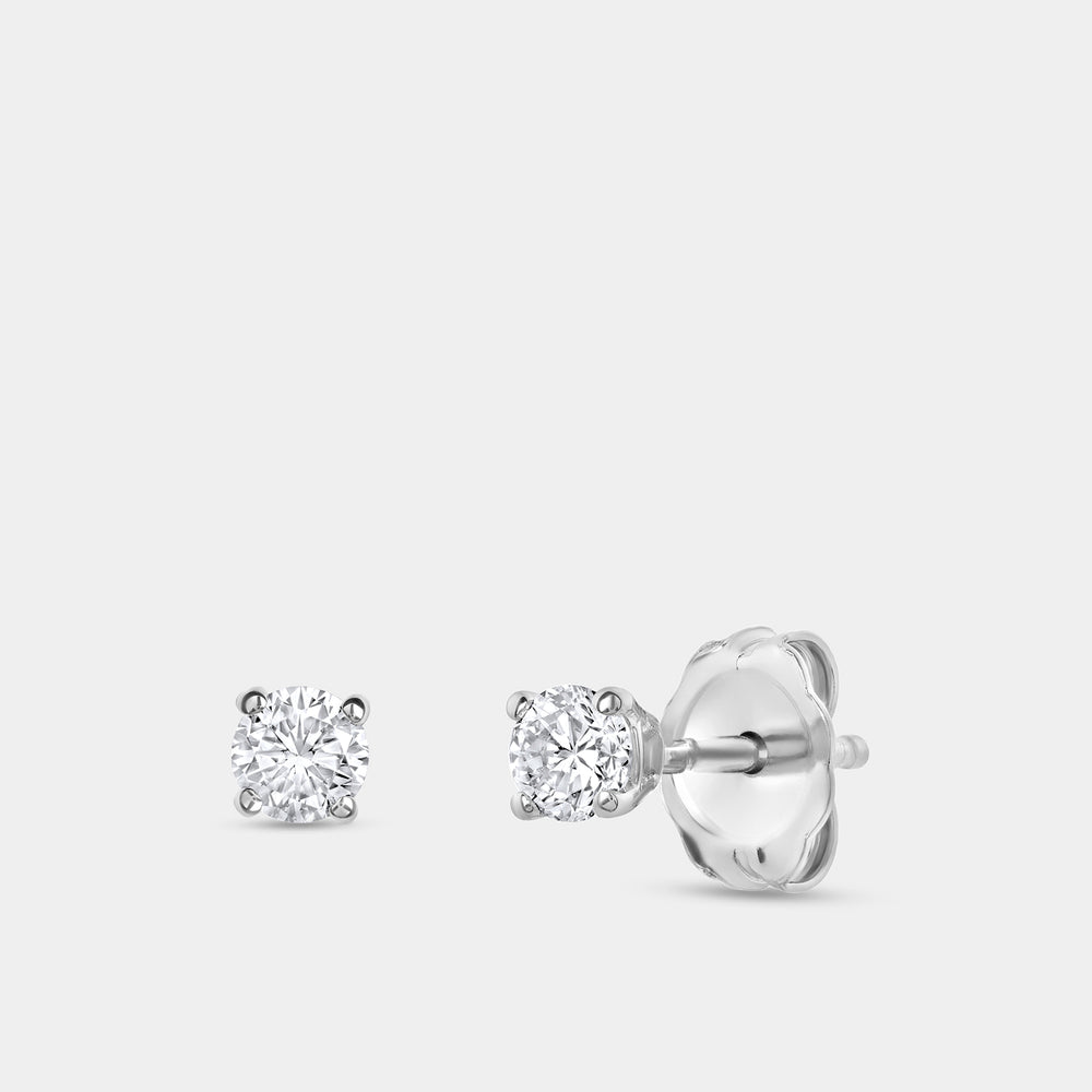 Gilded 1/4 Carat Lab-Grown Diamond Round-Shaped Classic Solitaire Studs