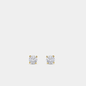 Gilded 1/4 Carat Lab-Grown Diamond Round-Shaped Classic Solitaire Studs