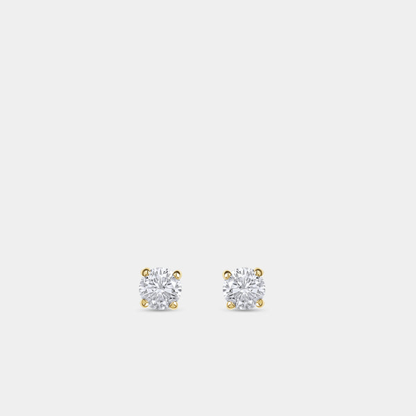 1/4 Carat Lab-Grown Diamond Round-Shaped Classic Solitaire Studs — GILDED New York
