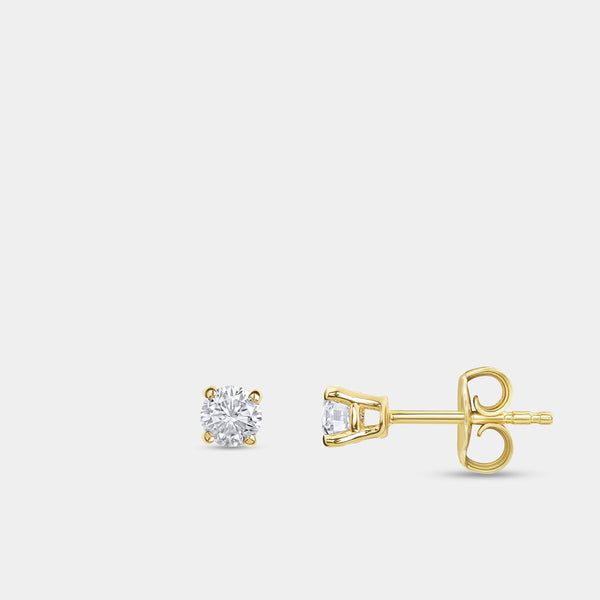 1/4 Carat Lab-Grown Diamond Round-Shaped Classic Solitaire Studs — GILDED New York