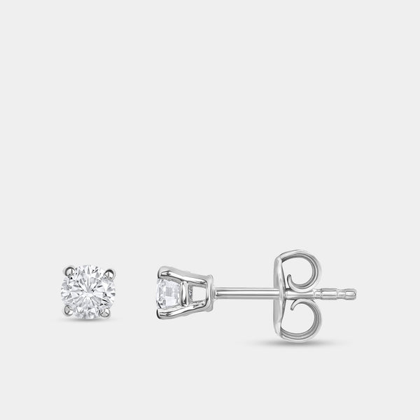 1/4 Carat Lab-Grown Diamond Round-Shaped Classic Solitaire Studs — GILDED New York
