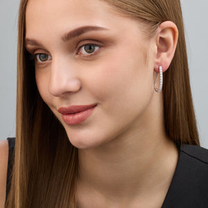 Gilded 2 Carat Lab-Grown Diamond Prong-Set Oval Hoops
