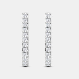 Gilded 2 Carat Lab-Grown Diamond Prong-Set Oval Hoops