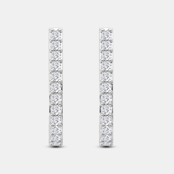 2 Carat Lab-Grown Diamond Prong-Set Oval Hoops — GILDED New York