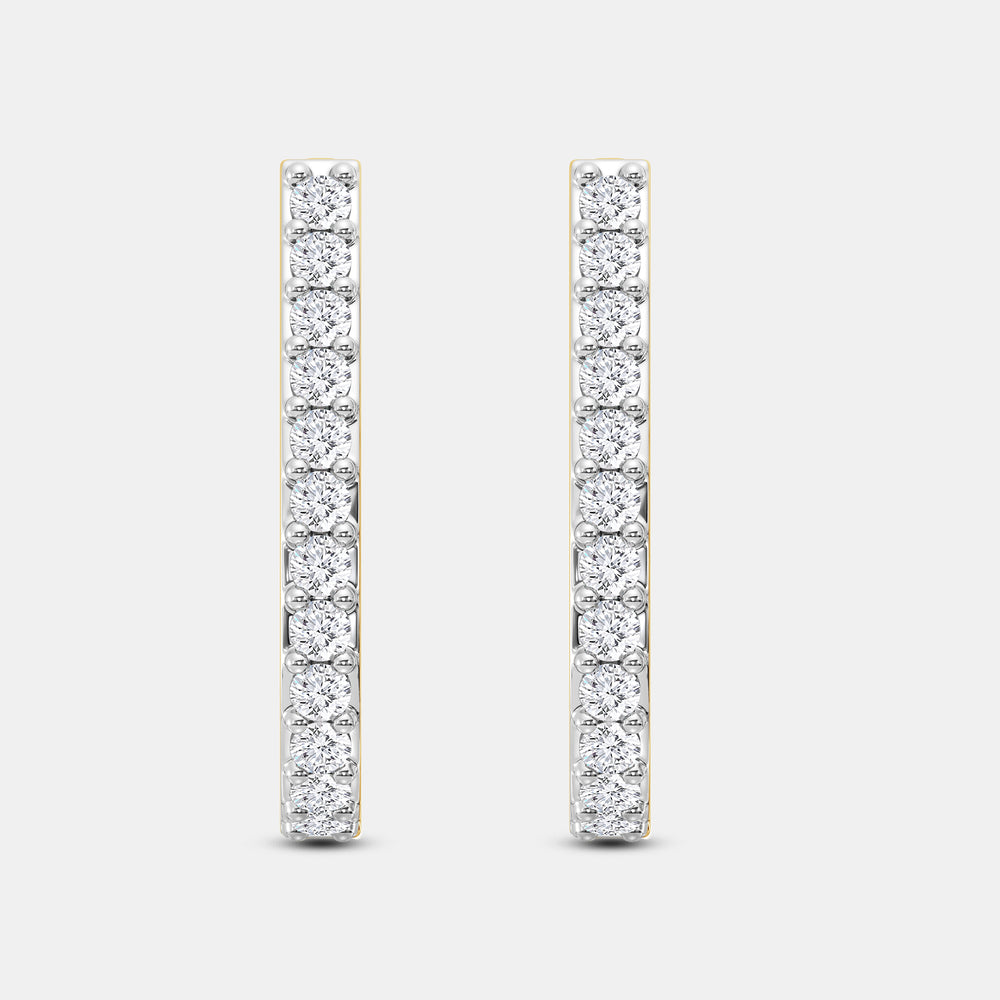Gilded 2 Carat Lab-Grown Diamond Prong-Set Oval Hoops