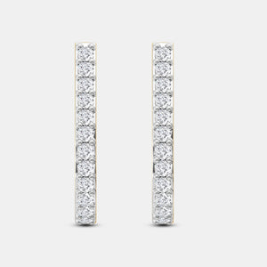 Gilded 2 Carat Lab-Grown Diamond Prong-Set Oval Hoops