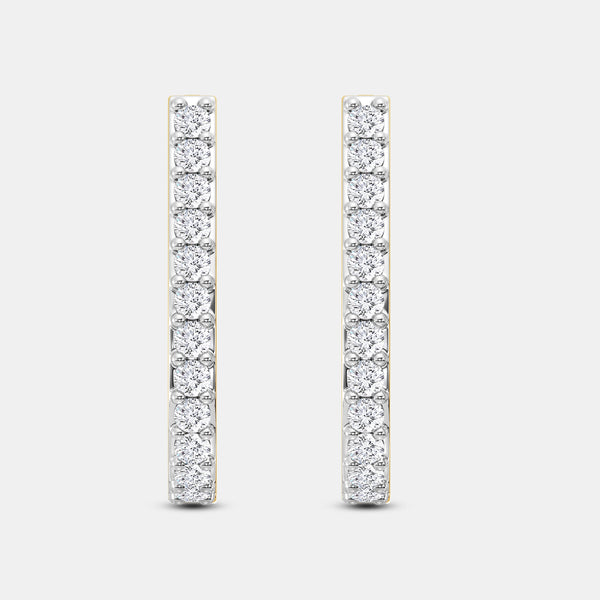 2 Carat Lab-Grown Diamond Prong-Set Oval Hoops — GILDED New York