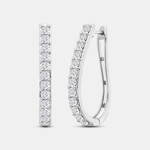 Gilded 2 Carat Lab-Grown Diamond Prong-Set Oval Hoops