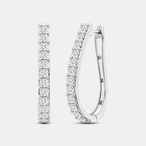 Gilded 2 Carat Lab-Grown Diamond Prong-Set Oval Hoops