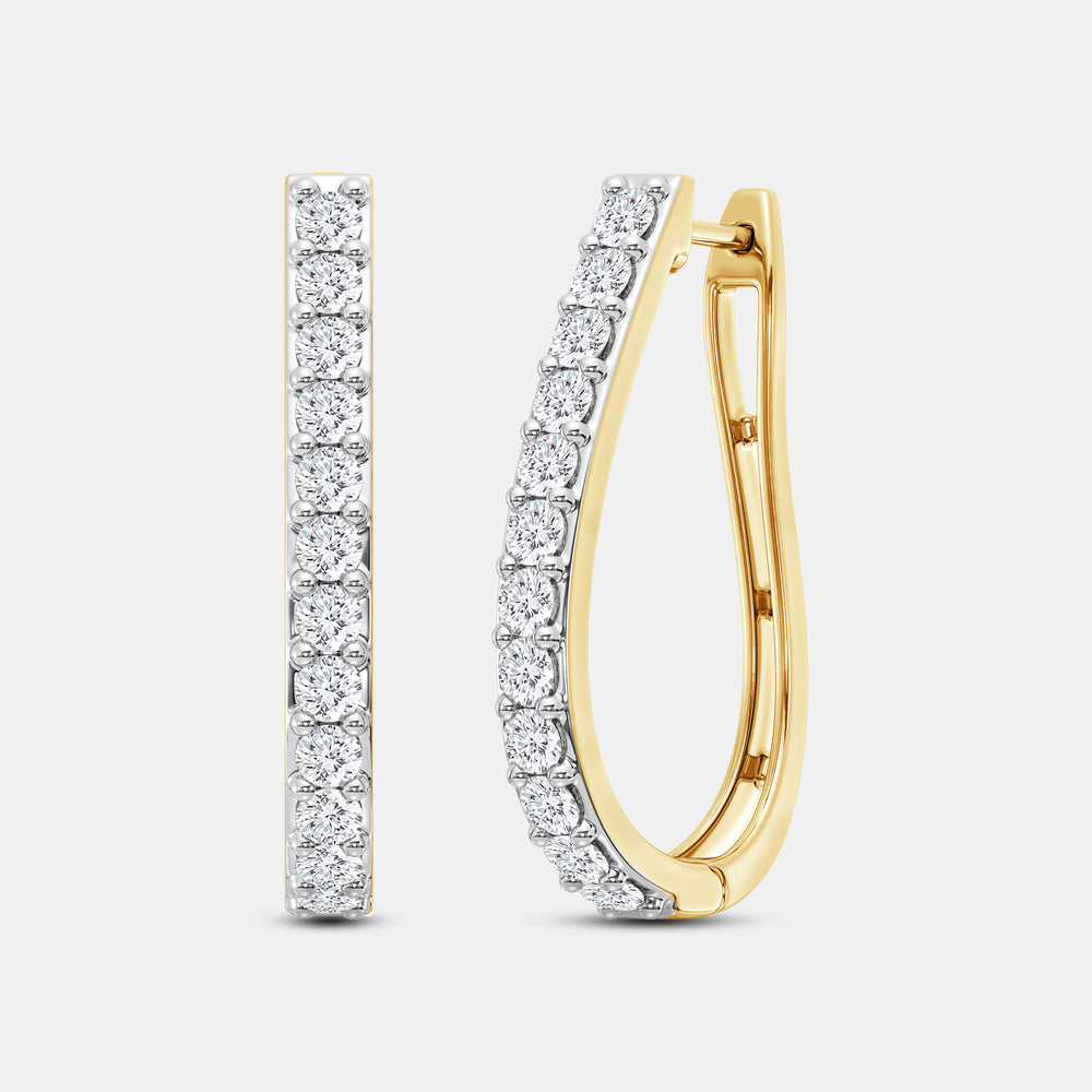Gilded 2 Carat Lab-Grown Diamond Prong-Set Oval Hoops
