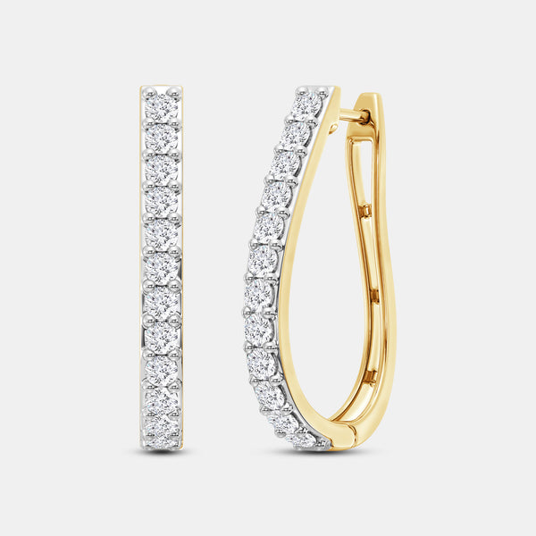 2 Carat Lab-Grown Diamond Prong-Set Oval Hoops — GILDED New York