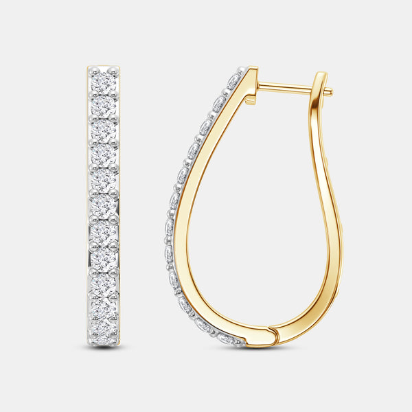 2 Carat Lab-Grown Diamond Prong-Set Oval Hoops — GILDED New York